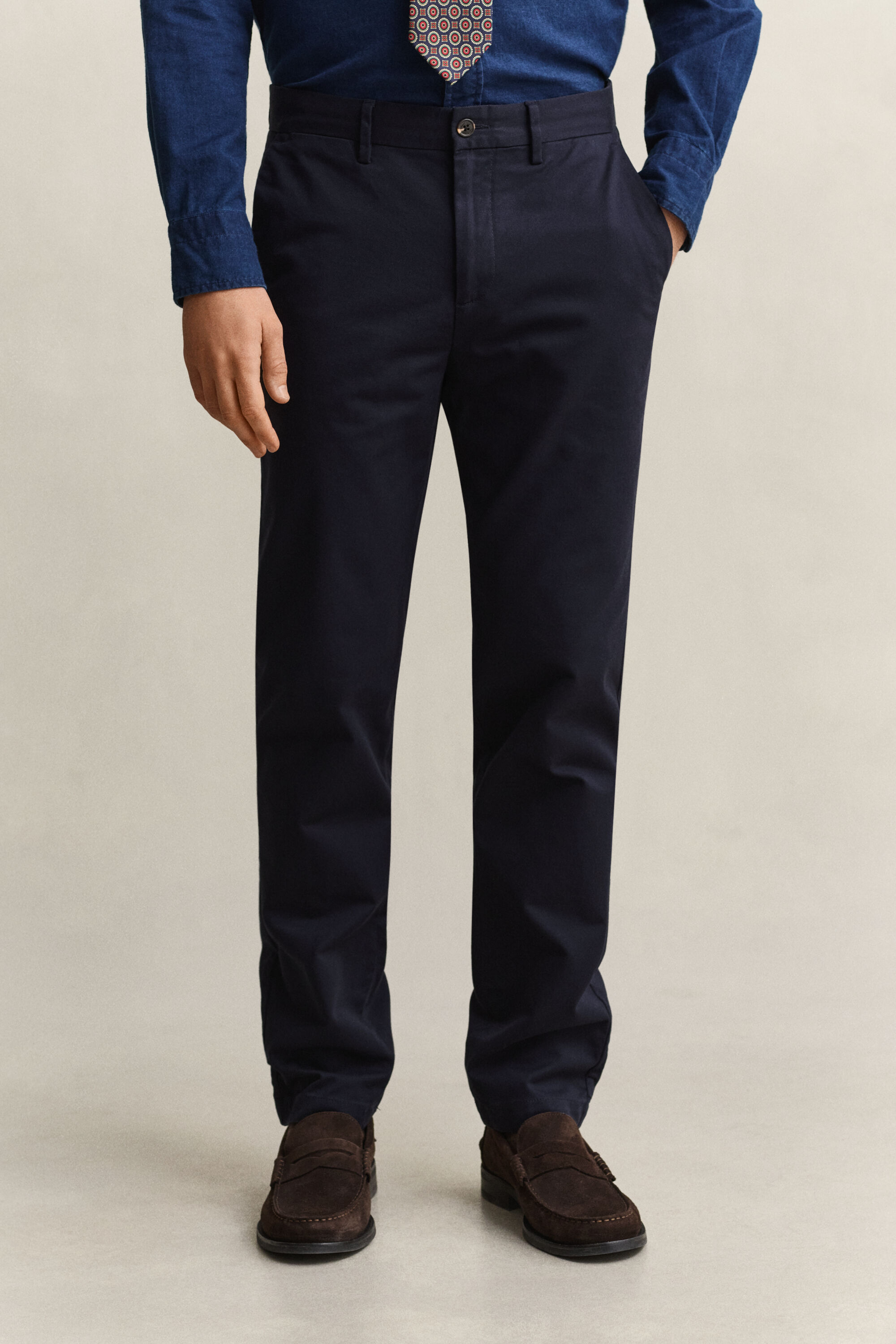 Calças chino elegantes slim fit