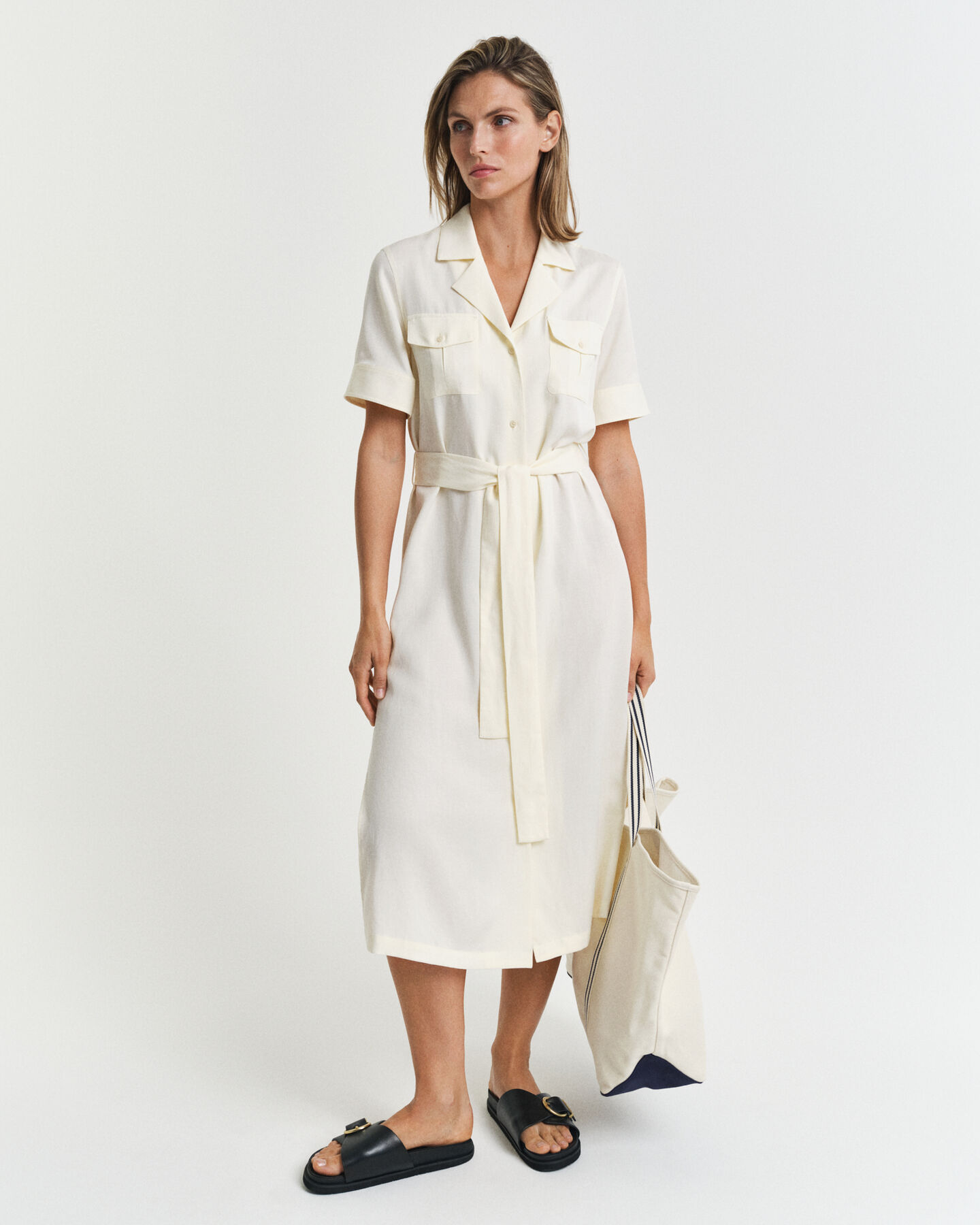 Vestido com bolsos regular fit