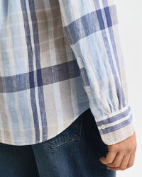 Camisa madras de linho regular fit