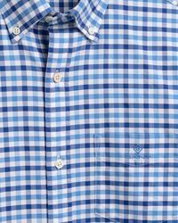 Camisa Oxford em gingham com duas cores regular fit