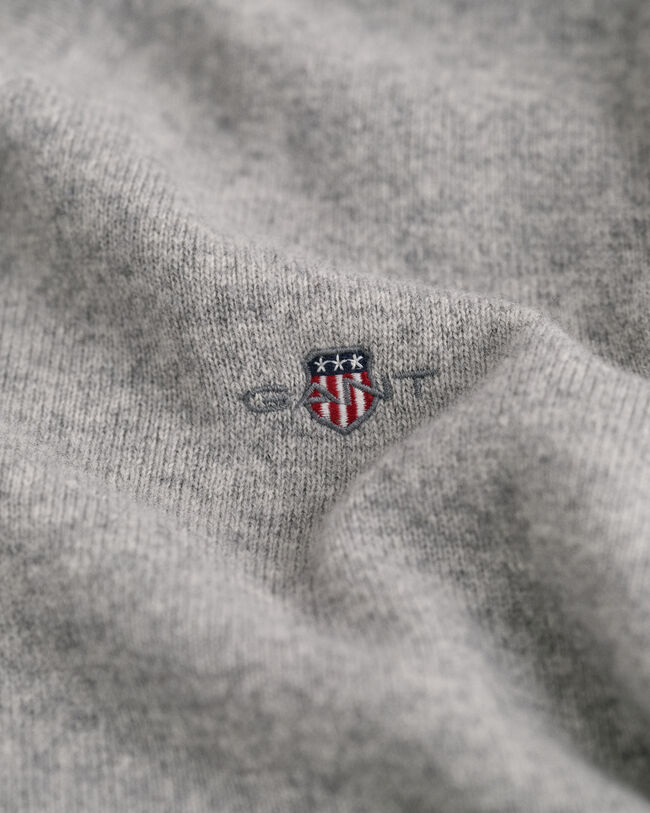 Pullover com decote em V em lã extrafina