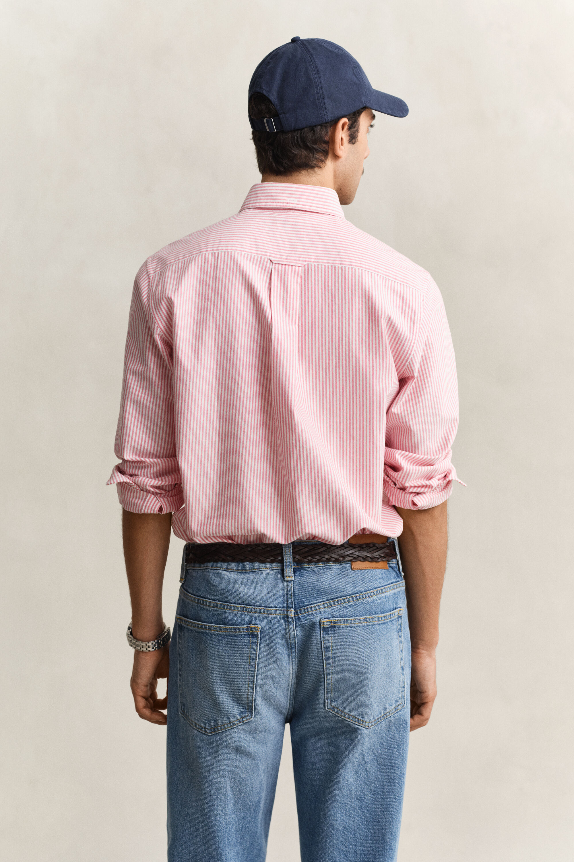 Camisa Oxford às riscas finas Classic