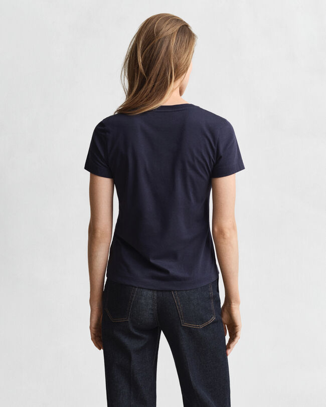 T-shirt com decote em V Shield