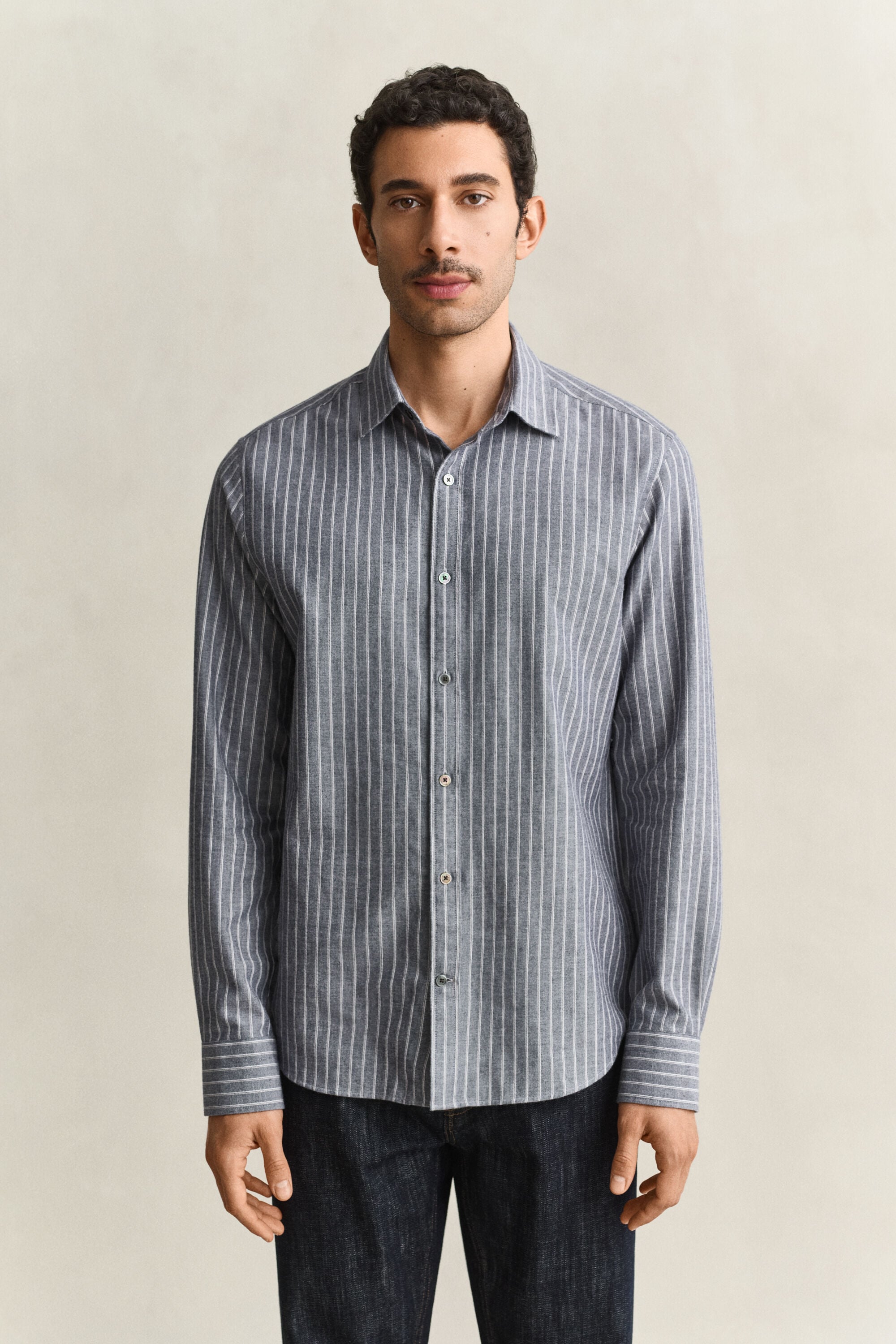 Camisa de flanela às riscas Mélange