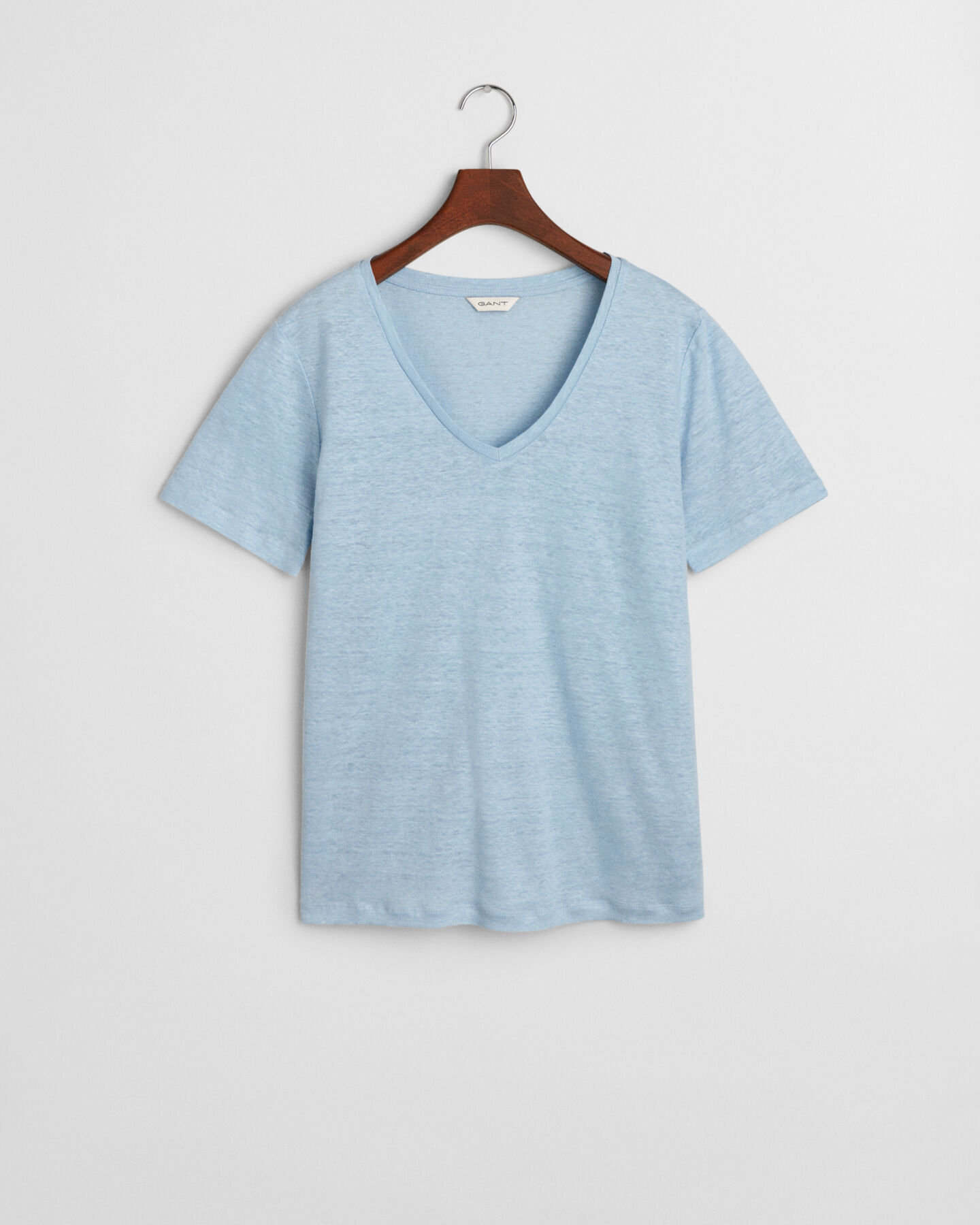 T-shirt em linho com decote em V