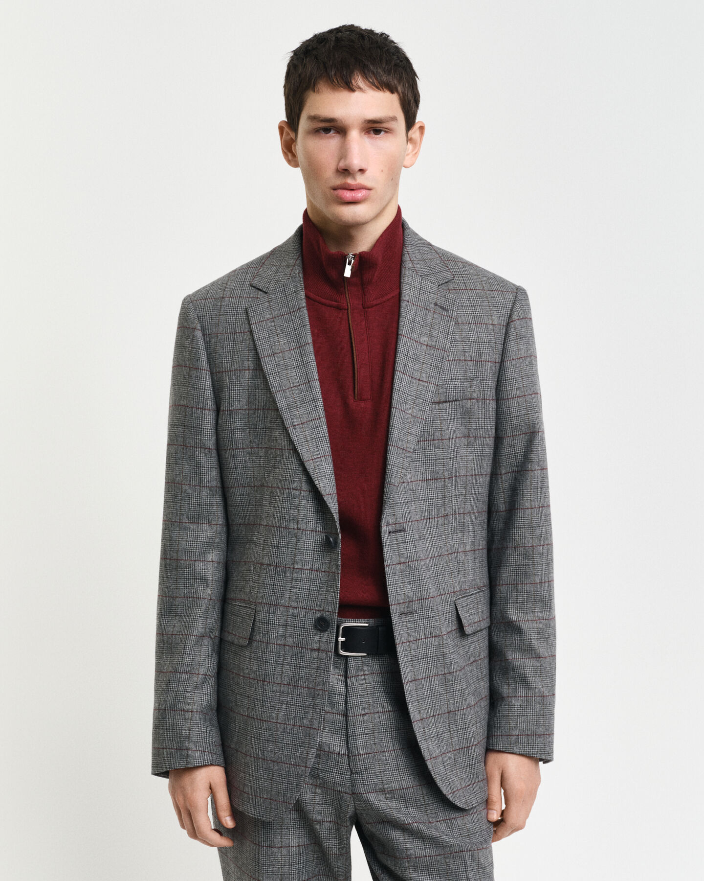 Blazer de fato com padrão de xadrez