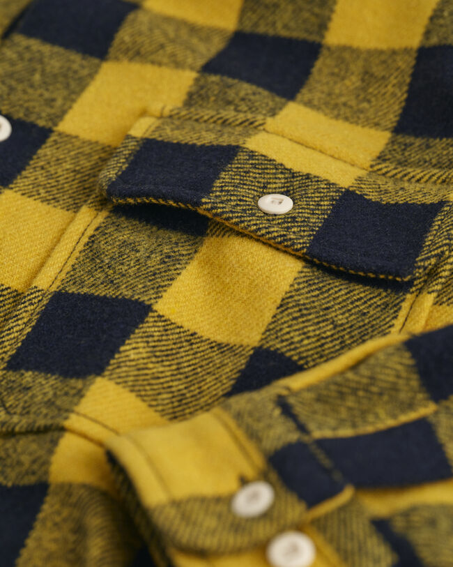 Sobrecamisa Buffalo em mistura de l&atilde;