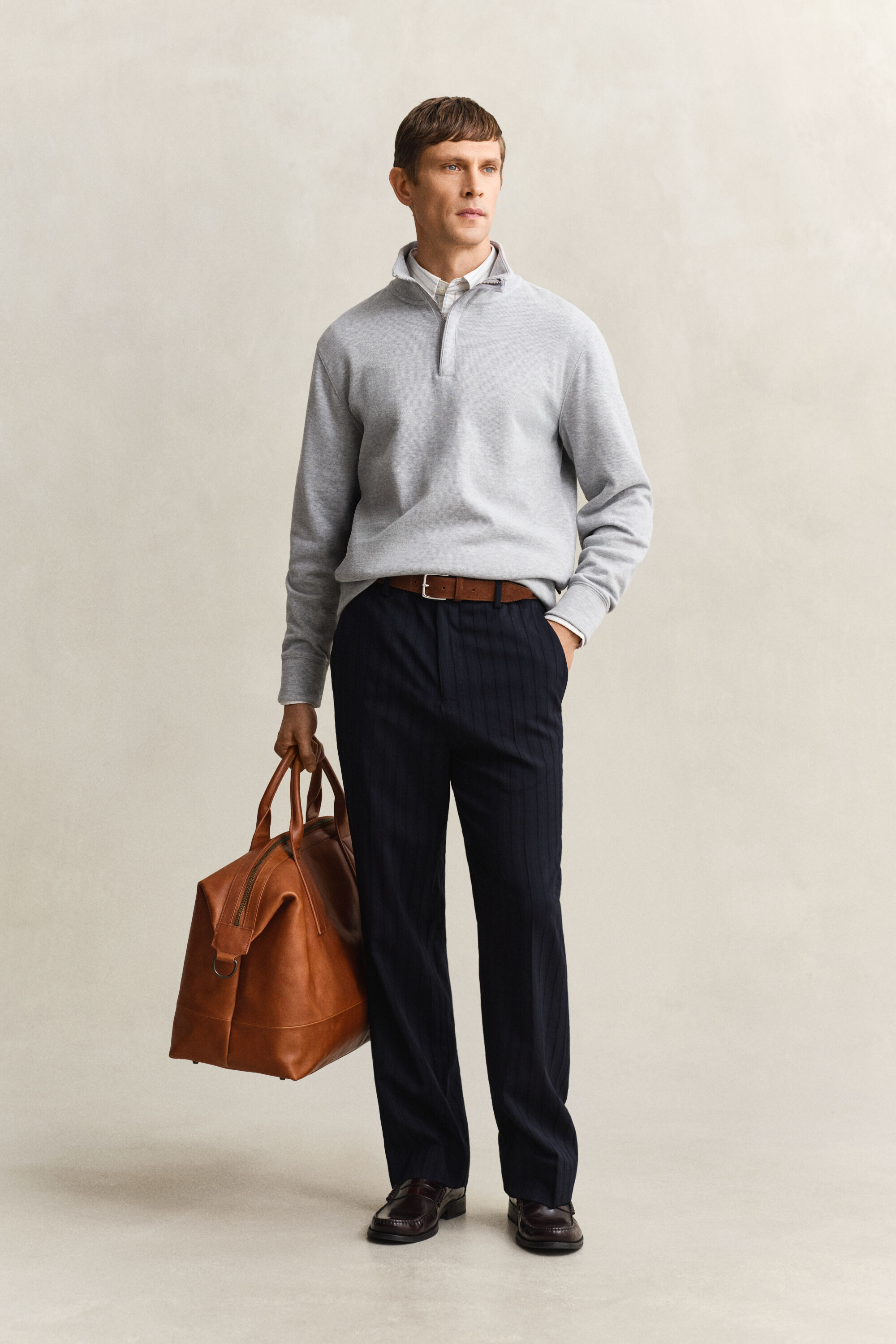 Sweatshirt com meio fecho Sacker Rib