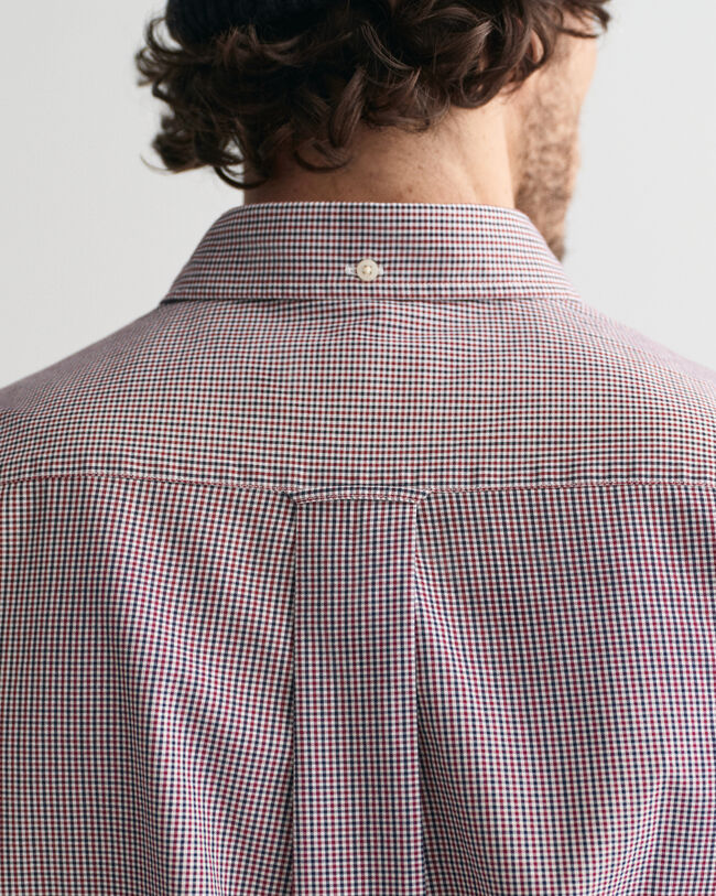 Camisa em popelina micro Gingham regular fit