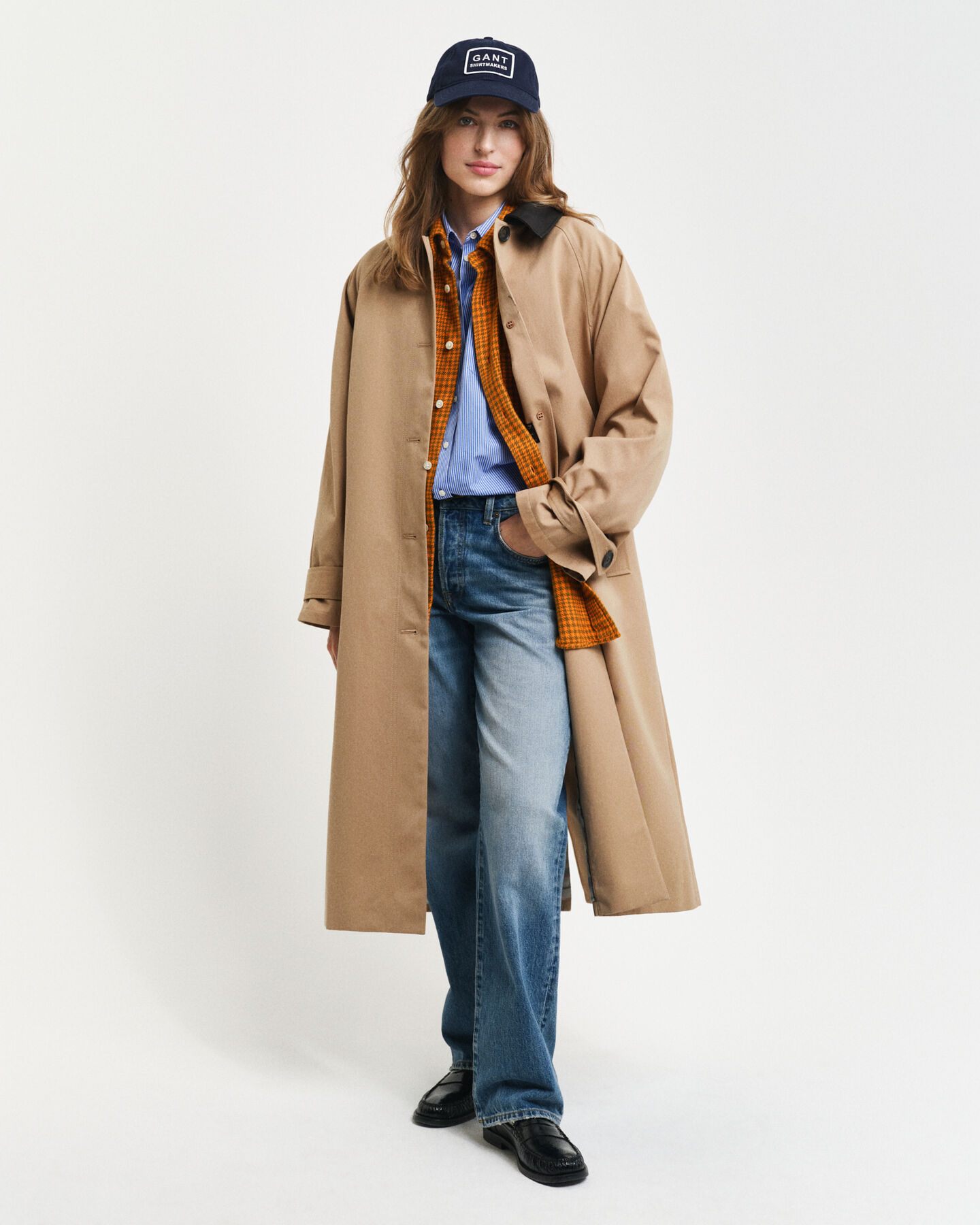 Camisa com padr&atilde;o Houndstooth relaxed fit