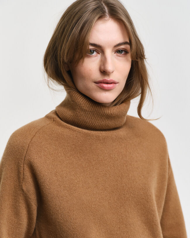 Camisola de gola alta Herringbone Detail