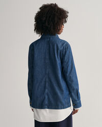Casaco-camisa em chambray