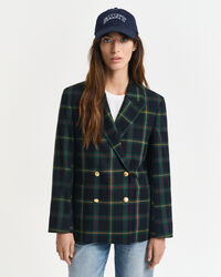 Blazer de fato com padrão de xadrez regular fit