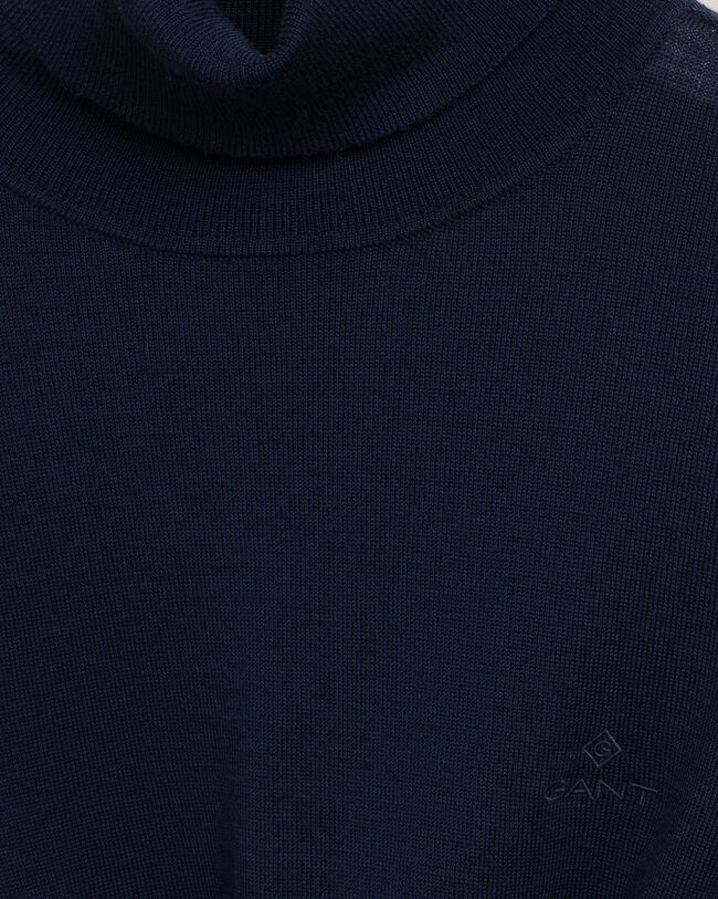 Camisola de gola alta em l&atilde; de merino lav&aacute;vel &agrave; m&aacute;quina