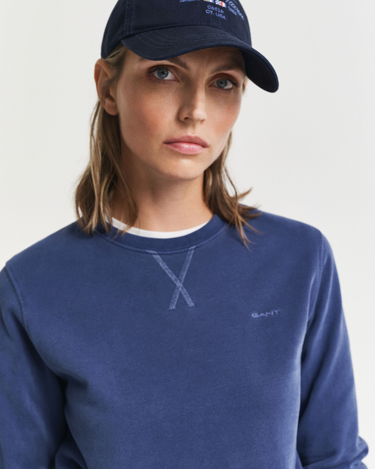 Sweatshirt com decote redondo Sunfaded