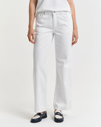 Calças de ganga brancas com perna a direito relaxed fit