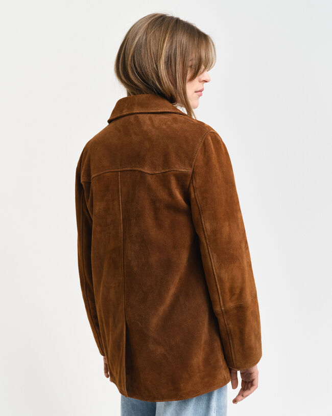 Blazer em camurça relaxed fit