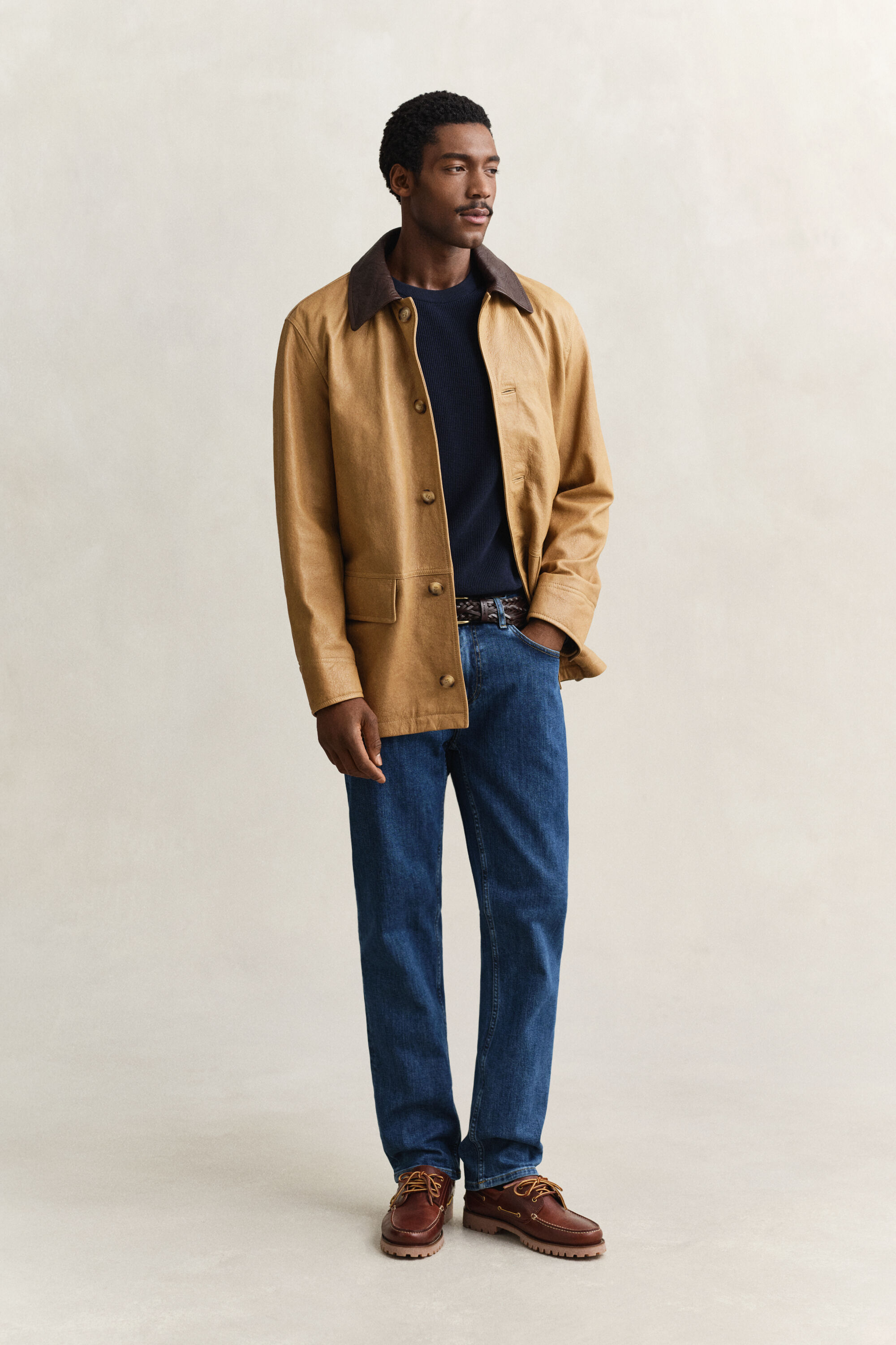 Camisola de malha com decote redondo em algodão texturizado