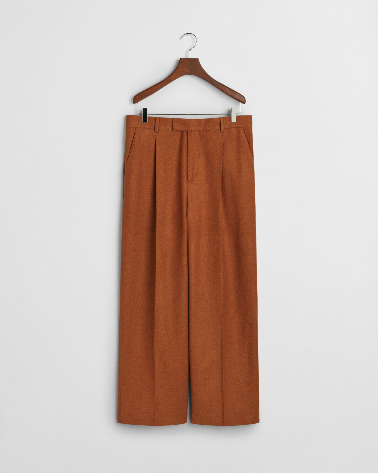 Calças de fato em flanela e lã relaxed fit