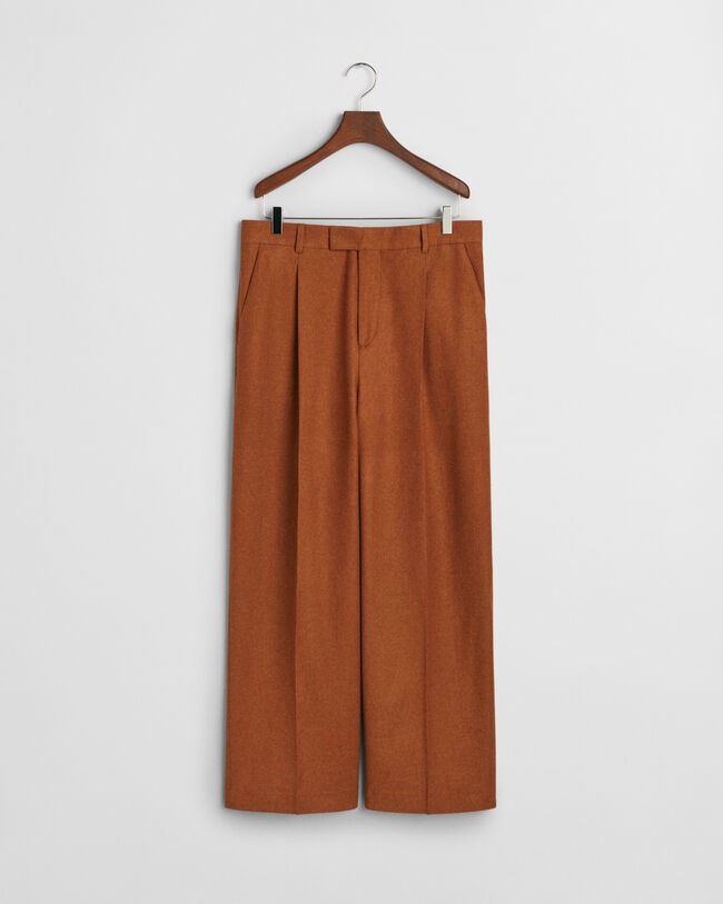 Calças de fato em flanela e lã relaxed fit