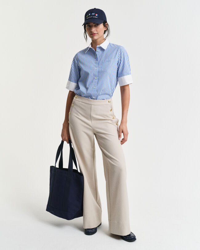 Camisa às riscas Contrast regular fit