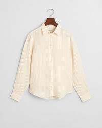 Camisa de linho às riscas regular fit