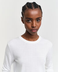 Camisola de malha fina com decote redondo