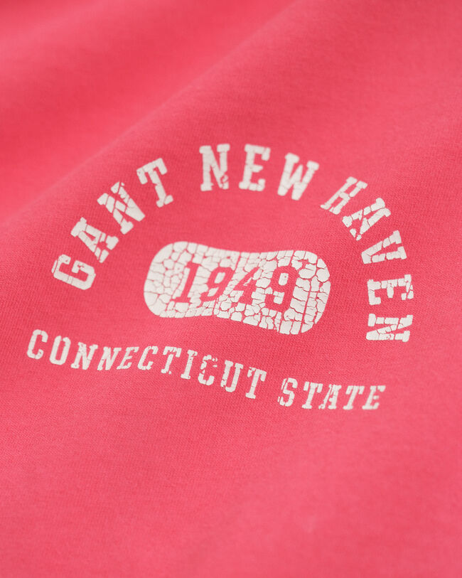 T-shirt gráfica com efeito desgastado Varsity