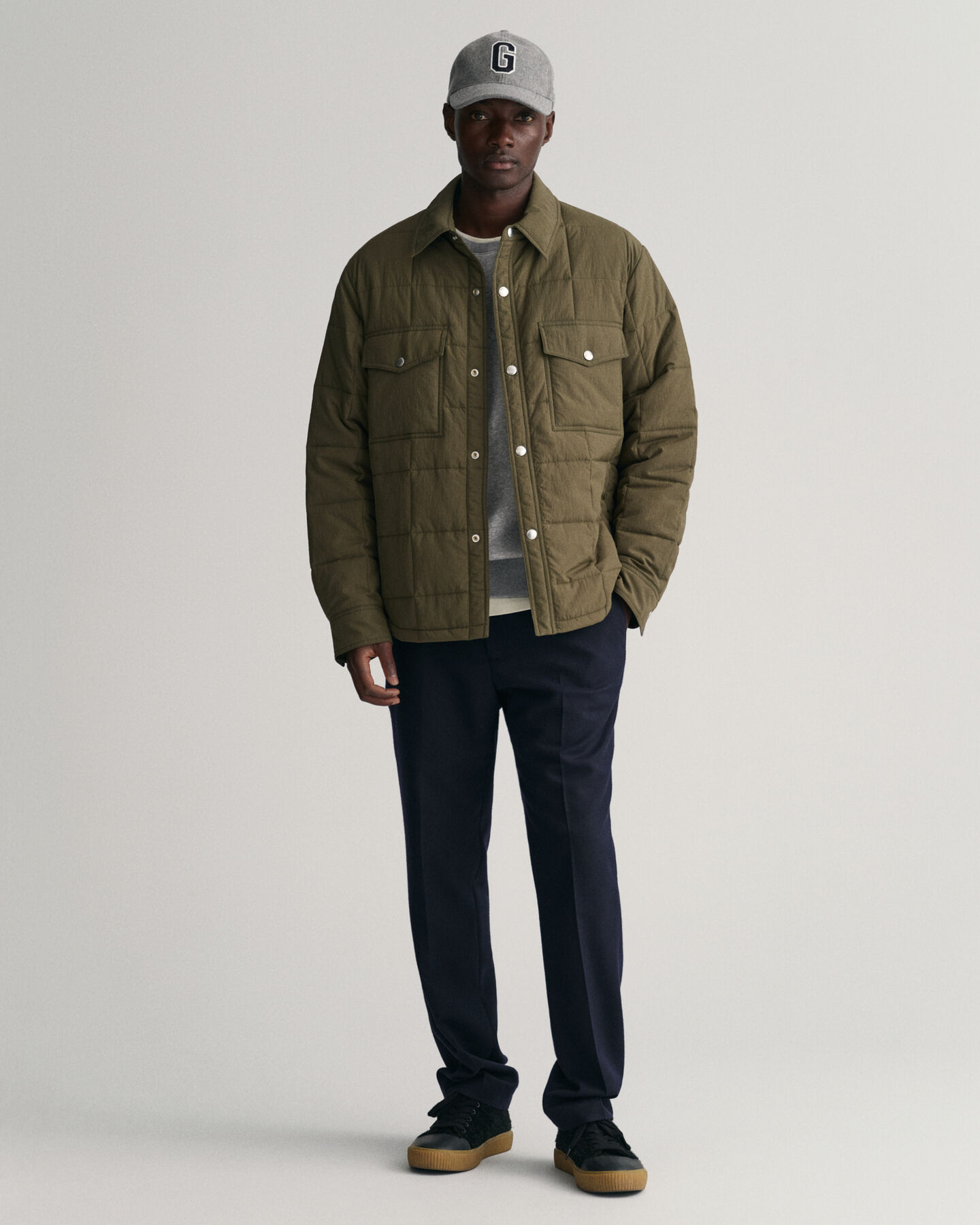 Casaco-camisa acolchoado