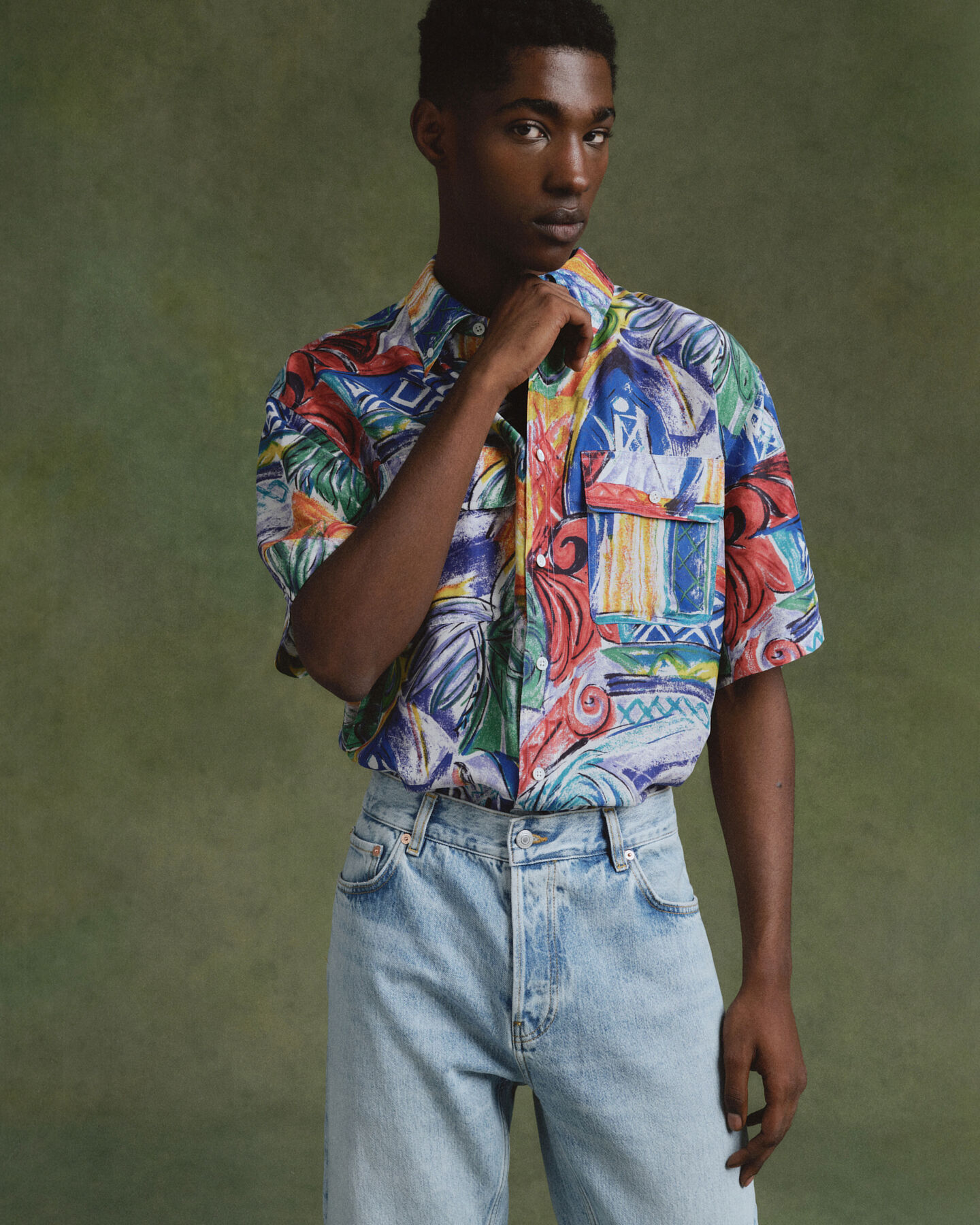 Camisa de seda estampada relaxed fit