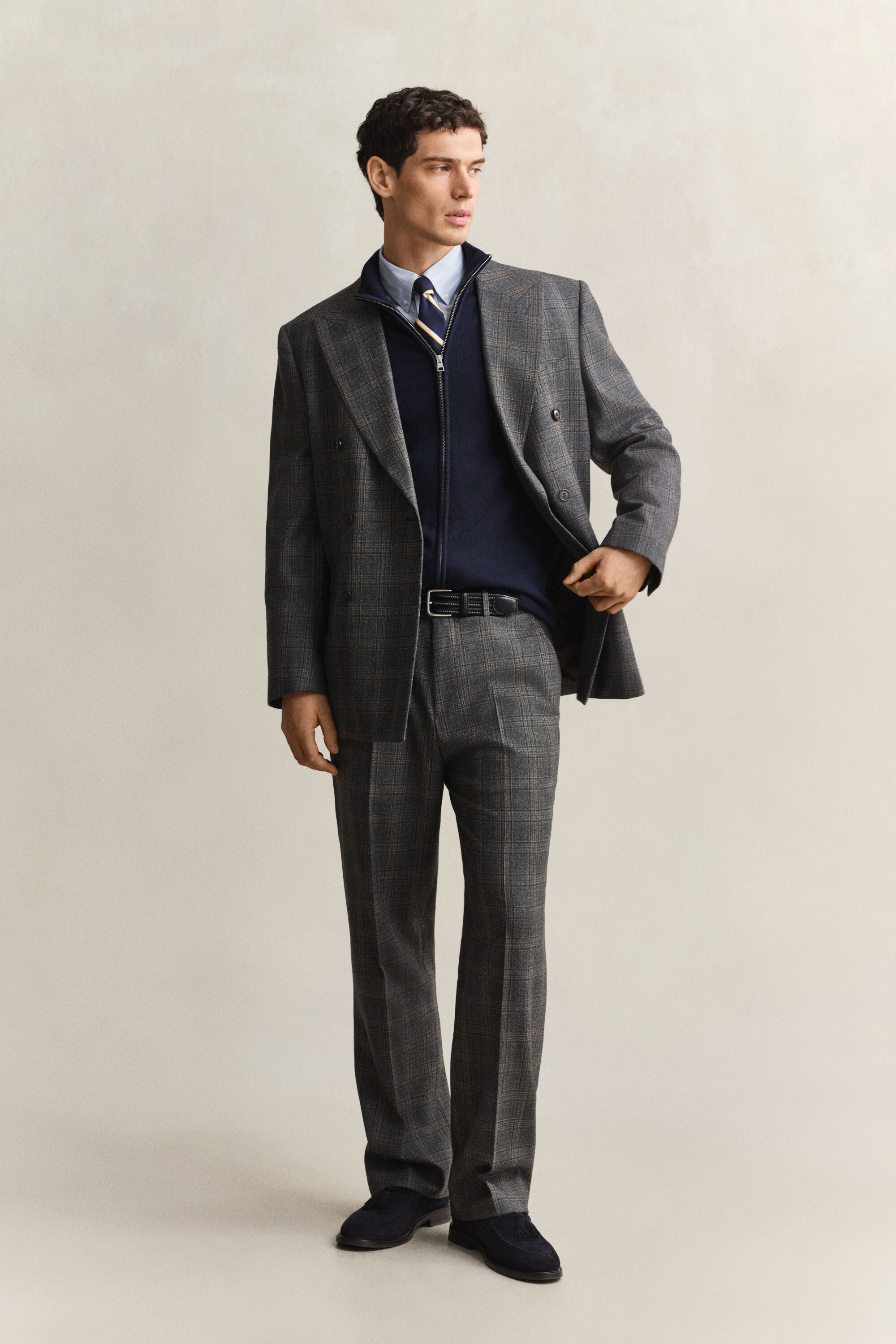 Casaco de malha com fecho de correr Casual Cotton