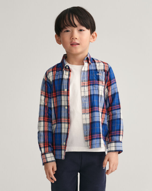 Camisa de flanela com padrão de xadrez regular fit Kids