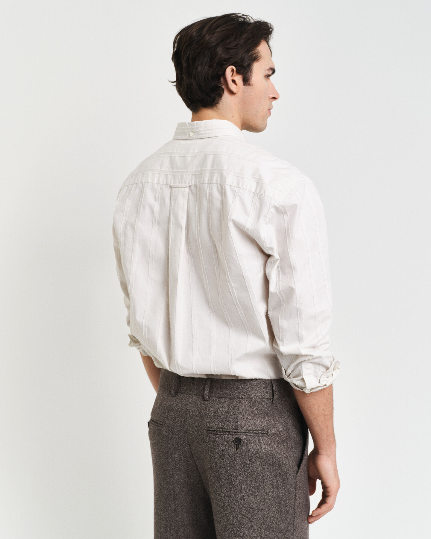 Camisa &agrave;s riscas texturizada relaxed fit