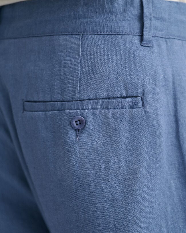 Calças de linho com cordão relaxed fit