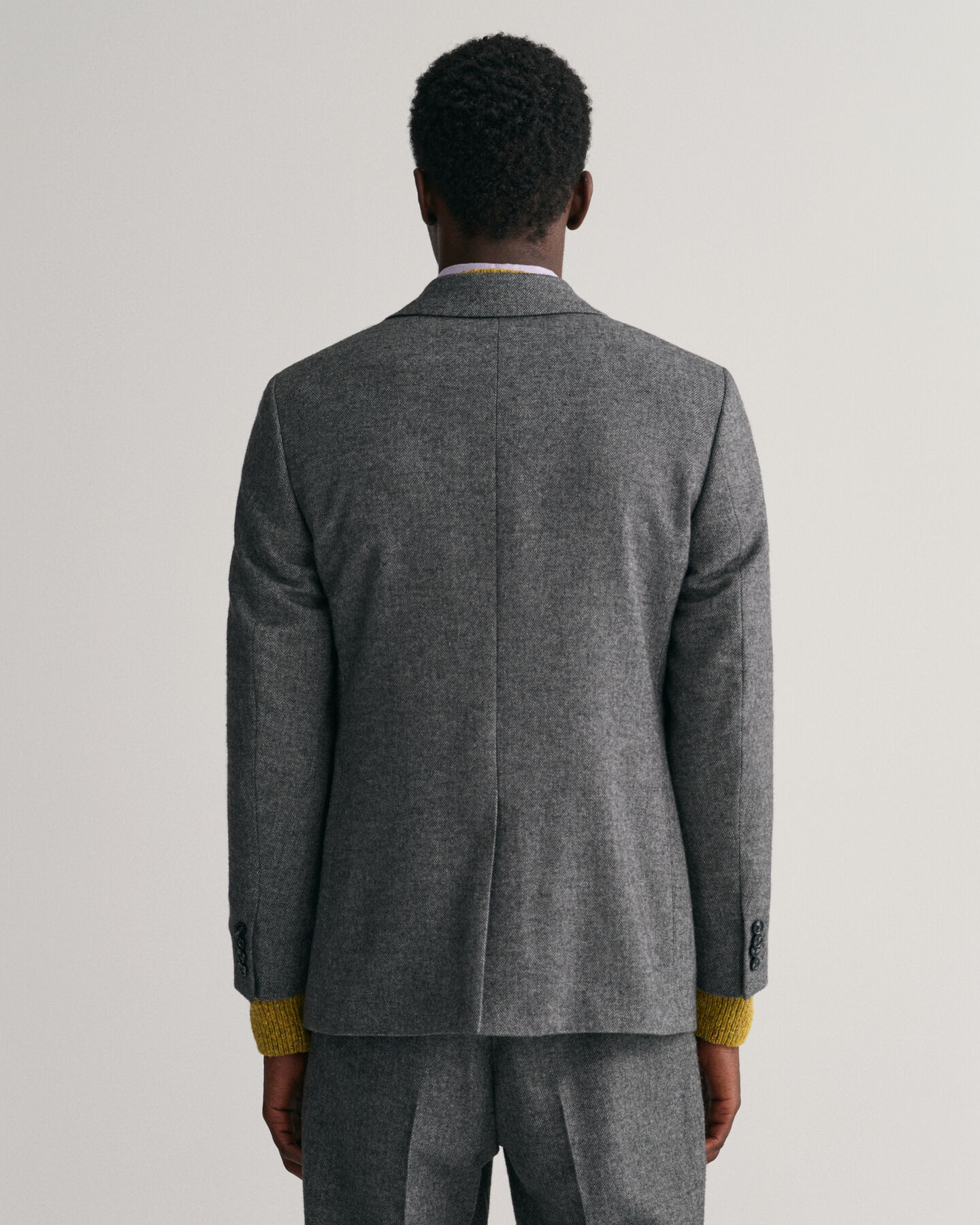 Blazer de fato com padrão espinha de peixe