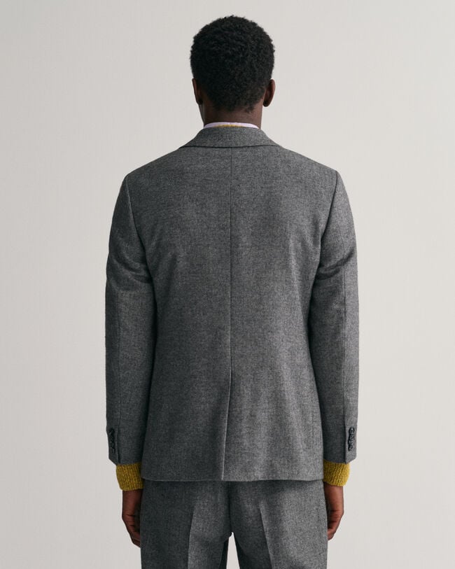 Blazer de fato com padrão espinha de peixe