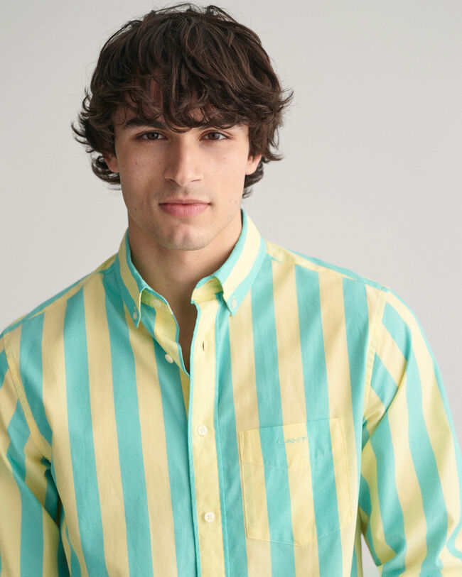 Camisa em popelina &agrave;s riscas Parasol regular fit