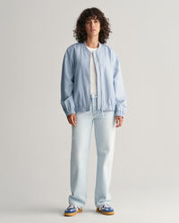 Casaco bomber em mistura de linho