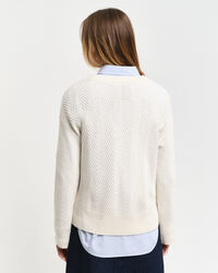 Pullover com decote em V Herringbone