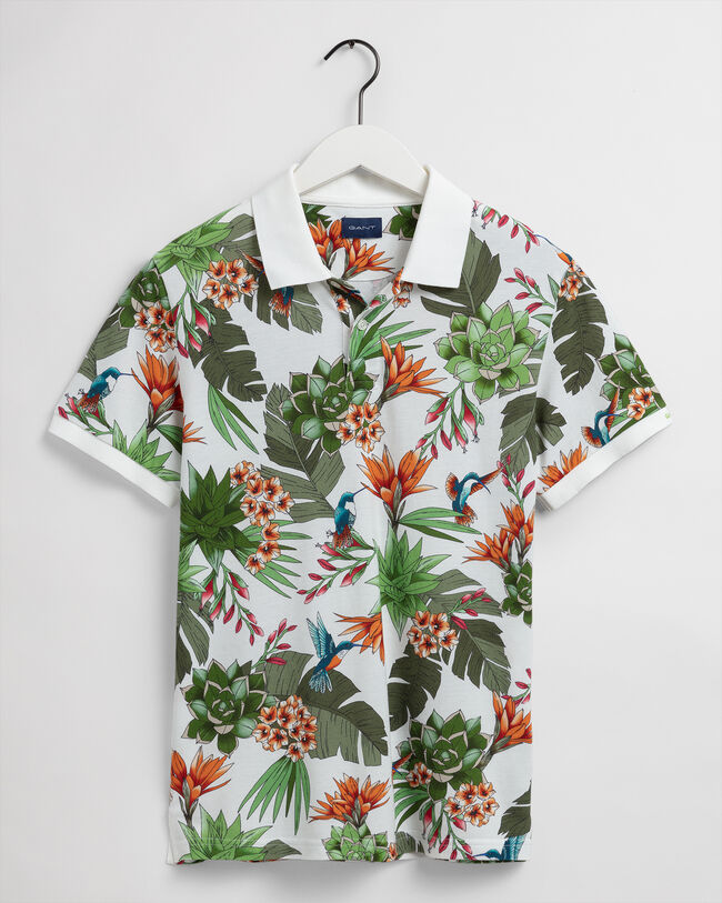 Rugger piqué com estampado Humming Garden