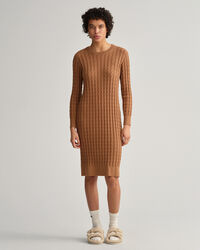 Vestido em malha entrela&ccedil;ada