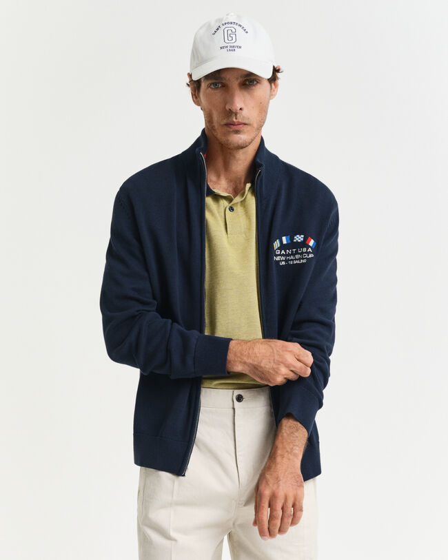 Casaco de malha com fecho de correr Nautical Flags