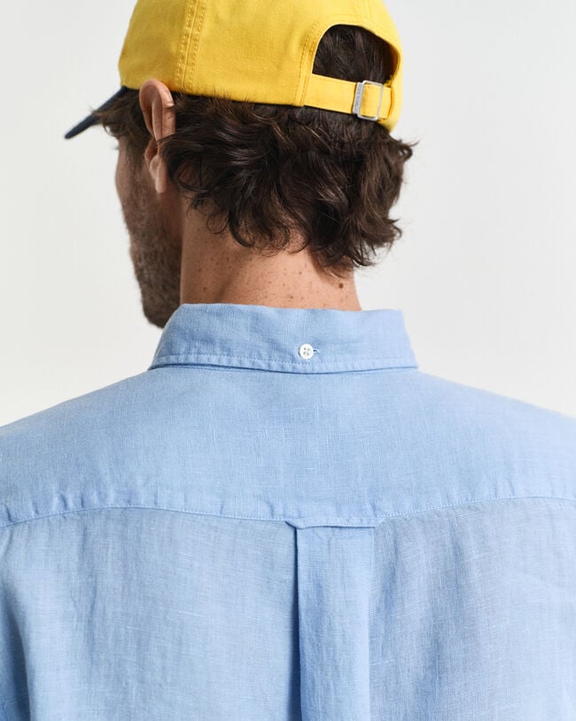 Camisa de linho tingida regular fit