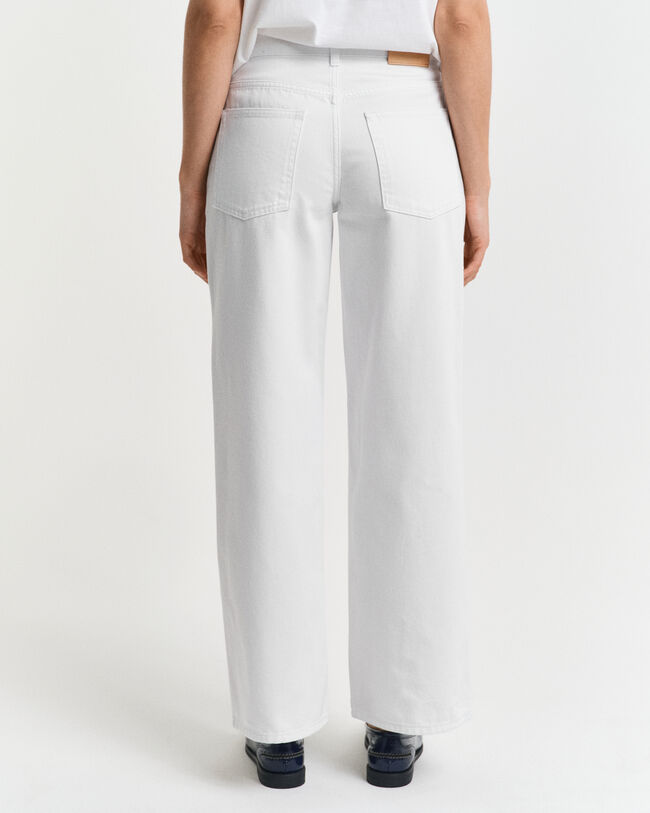 Calças de ganga brancas com perna a direito relaxed fit