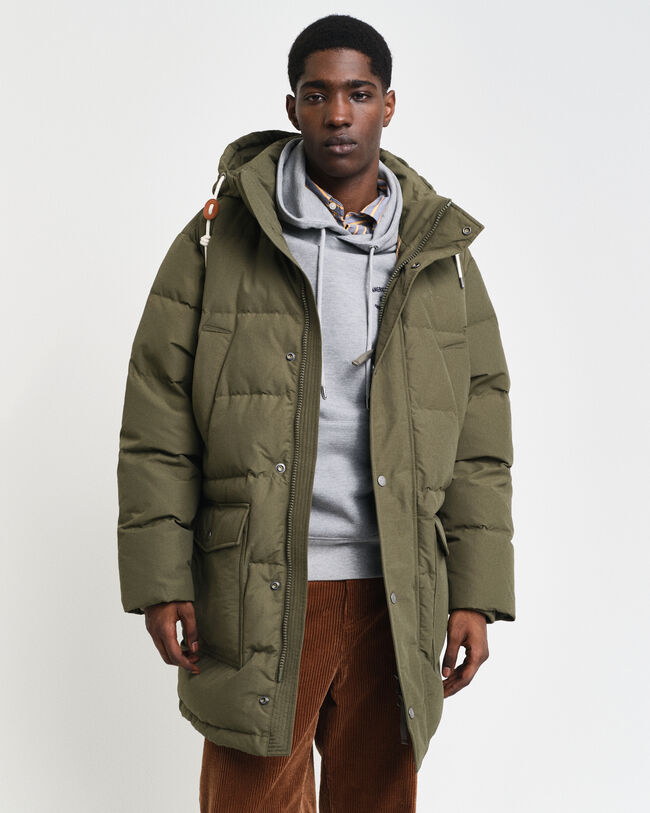 Blusão de penas de comprimento médio grosso