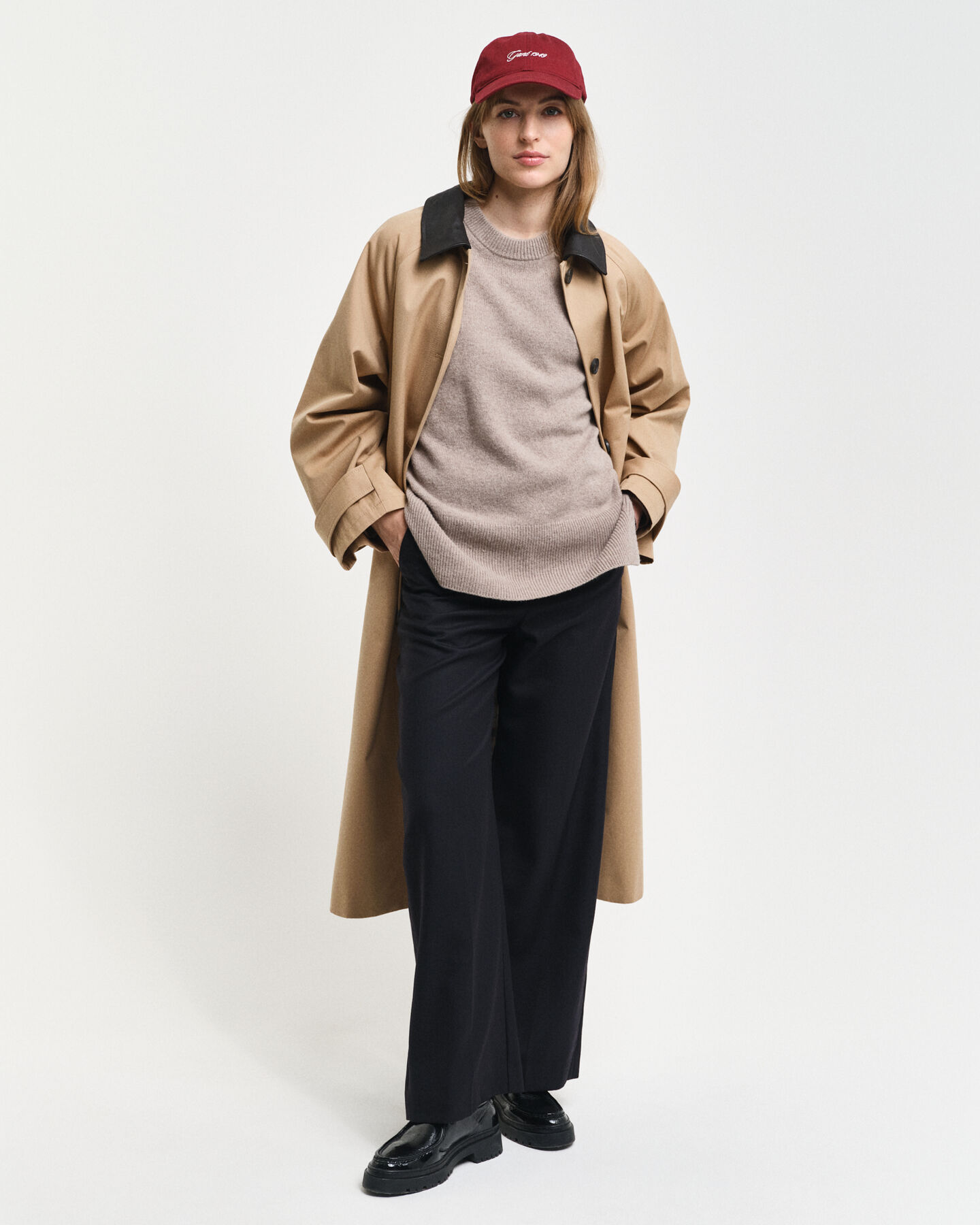 Camisola com decote redondo Herringbone Detail