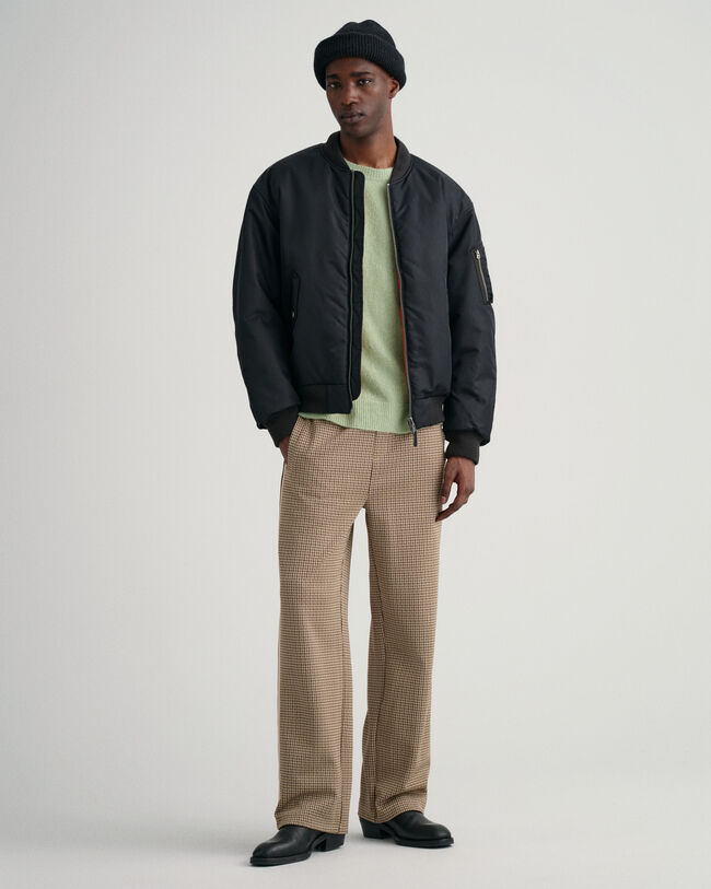 Pulover com decote redondo em mistura de alpaca