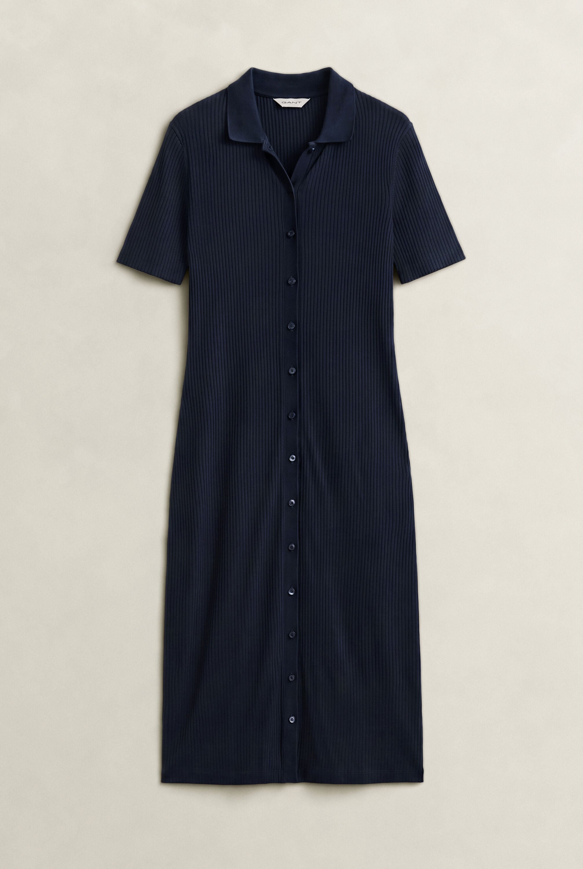 Vestido tipo polo canelado slim