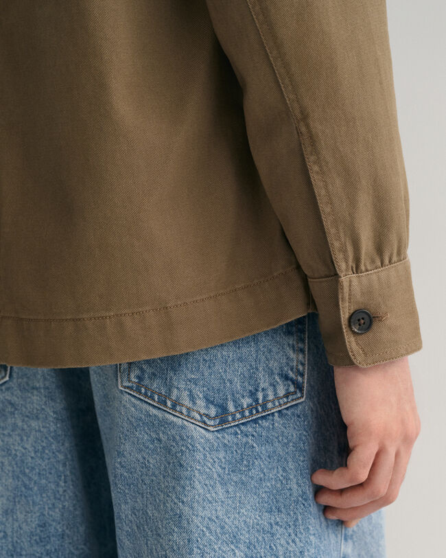 Sobrecamisa em sarja escovada