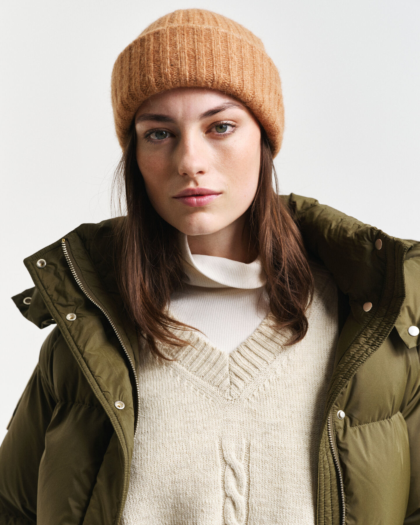 Gorro em mistura de lã com alpaca